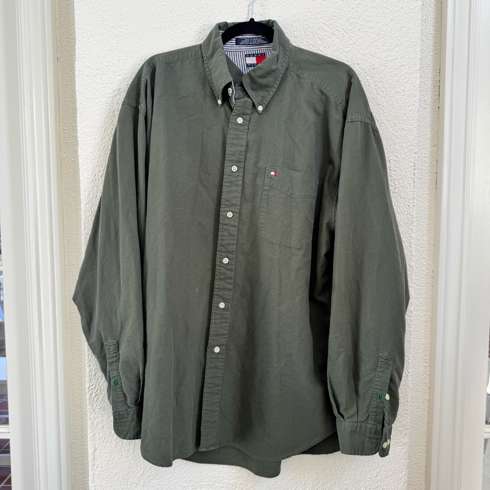 Tommy Hilfiger Olive Button Down Shirt